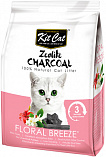 Kit Cat Zeolite Charcoal Floral Breeze - цеолитовый комкующийся наполнитель с ароматом цветов