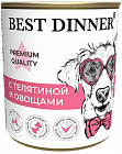 BEST DINNER Premium Меню №4 - Консервы &quot;Премиум. Меню №4&quot; Телятина с овощами для собак