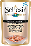 SCHESIR - консервы с тунцом и лососем для кошек, пауч