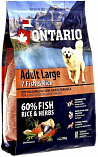 ONTARIO Adult Large Fish & Rice (25/15) - &quot;Онтарио 7 видов рыб&quot; гипоаллергенный для крупных пород собак
