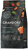 Grandorf Fresh Salmon & Sweet Potato Sterilised (38/12) - Беззерновой корм с живыми пробиотиками лосось с бататом для стерилизованных и пожилых кошек