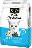 Kit Cat Zeolite Charcoal Ocean Wave - цеолитовый комкующийся наполнитель с ароматом океанского бриза 